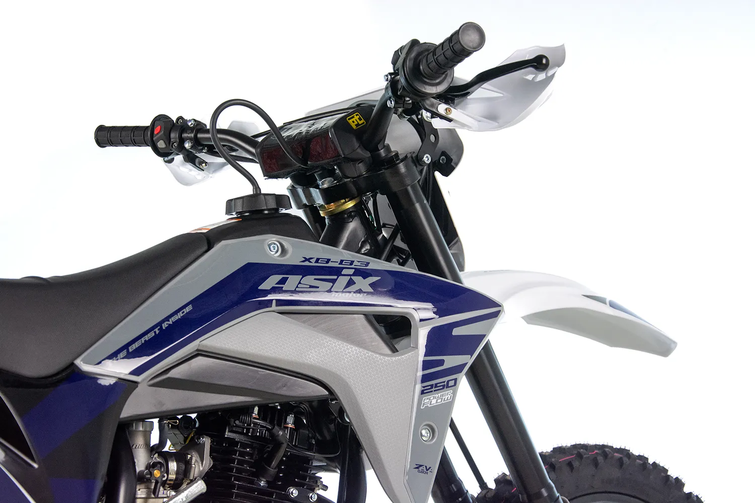 Motocicleta Cross/Enduro Asix XB83, 250cc, roti 21/18, culoare gri-maro, pornire electromotor [13]