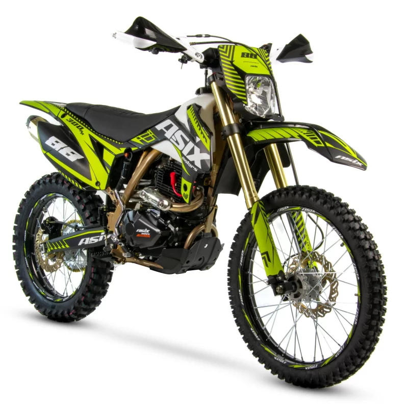 Motocicleta Cross Enduro Asix XB88, 250cc, roti 21 18 , culoare negru verde, pornire electric picior