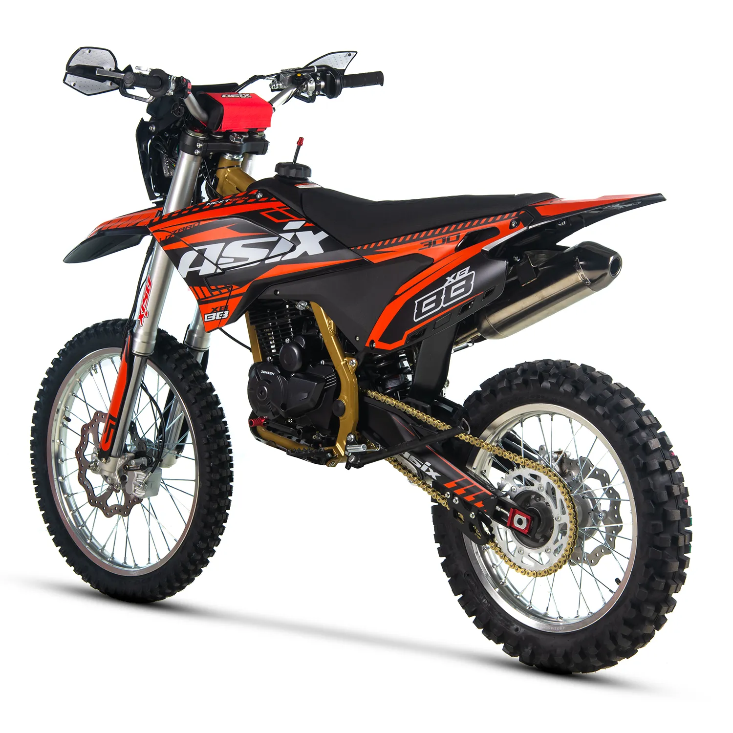 Motocicleta Cross/Enduro Asix XB88, 300cc, roti 21/18", culoare negru/portocaliu, pornire electric/picior [6]