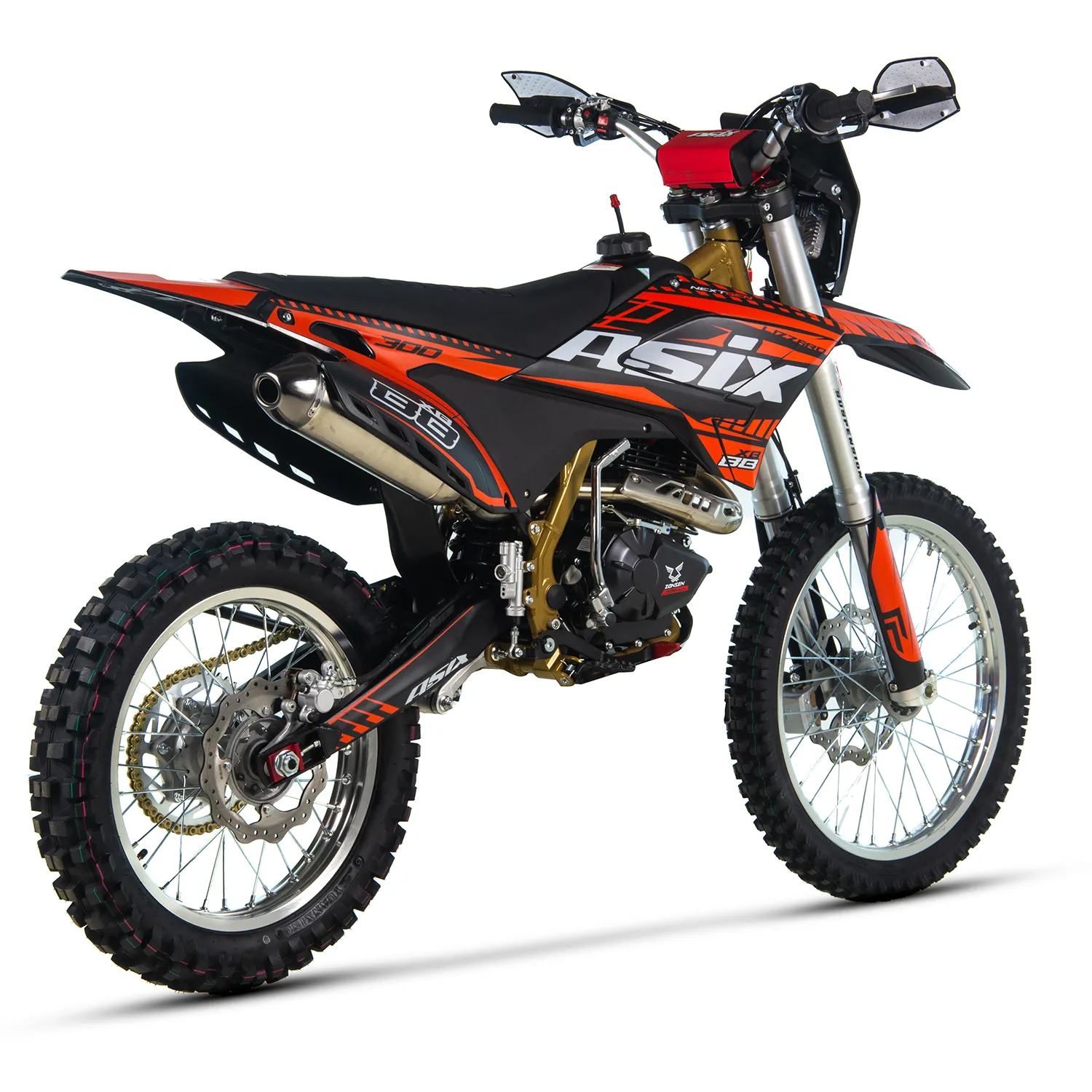Motocicleta Cross/Enduro Asix XB88, 300cc, roti 21/18", culoare negru/portocaliu, pornire electric/picior [3]