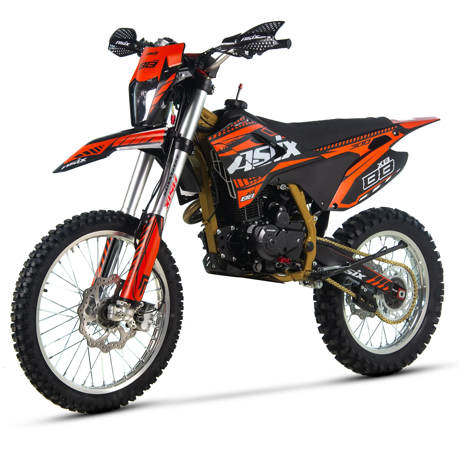 Motocicleta Cross/Enduro Asix XB88, 300cc, roti 21/18", culoare negru/portocaliu, pornire electric/picior [4]