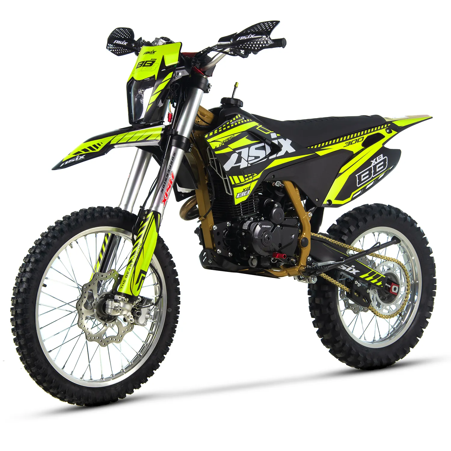 Motocicleta Cross/Enduro Asix XB88, 300cc, roti 21/18", culoare negru/verde, pornire electric/picior [4]