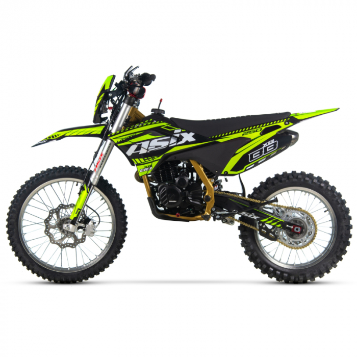 Motocicleta Cross/Enduro Asix XB88 A2, 250cc, roti 21/18", culoare negru/lime, pornire electric/picior [3]