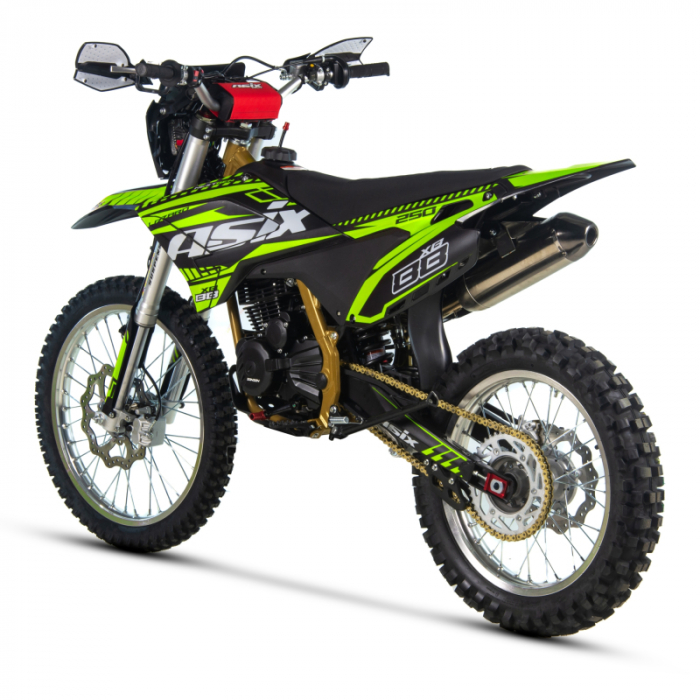 Motocicleta Cross/Enduro Asix XB88 A2, 250cc, roti 21/18", culoare negru/lime, pornire electric/picior [4]