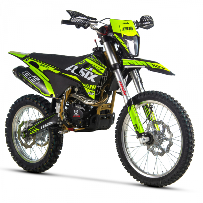 Motocicleta Cross Enduro Asix XB88 A2, 250cc, roti 21 18  , culoare negru lime, pornire electric picior