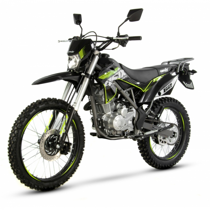 Motocicleta Cross Enduro Asix XB72, 150cc, roti 19 16  , culoare negru lime, pornire electric picior