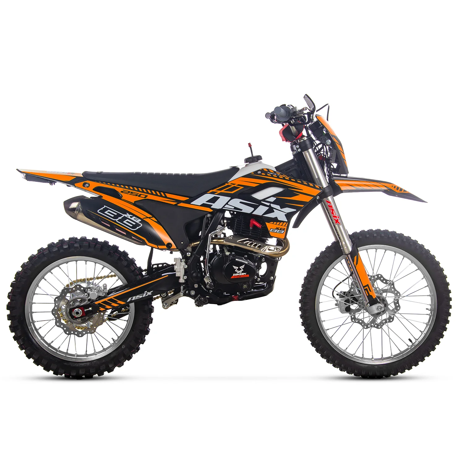 Motocicleta Cross/Enduro Asix XB88 A3, 250cc, roti 21/18", culoare negru/portocaliu, pornire electric/picior [5]