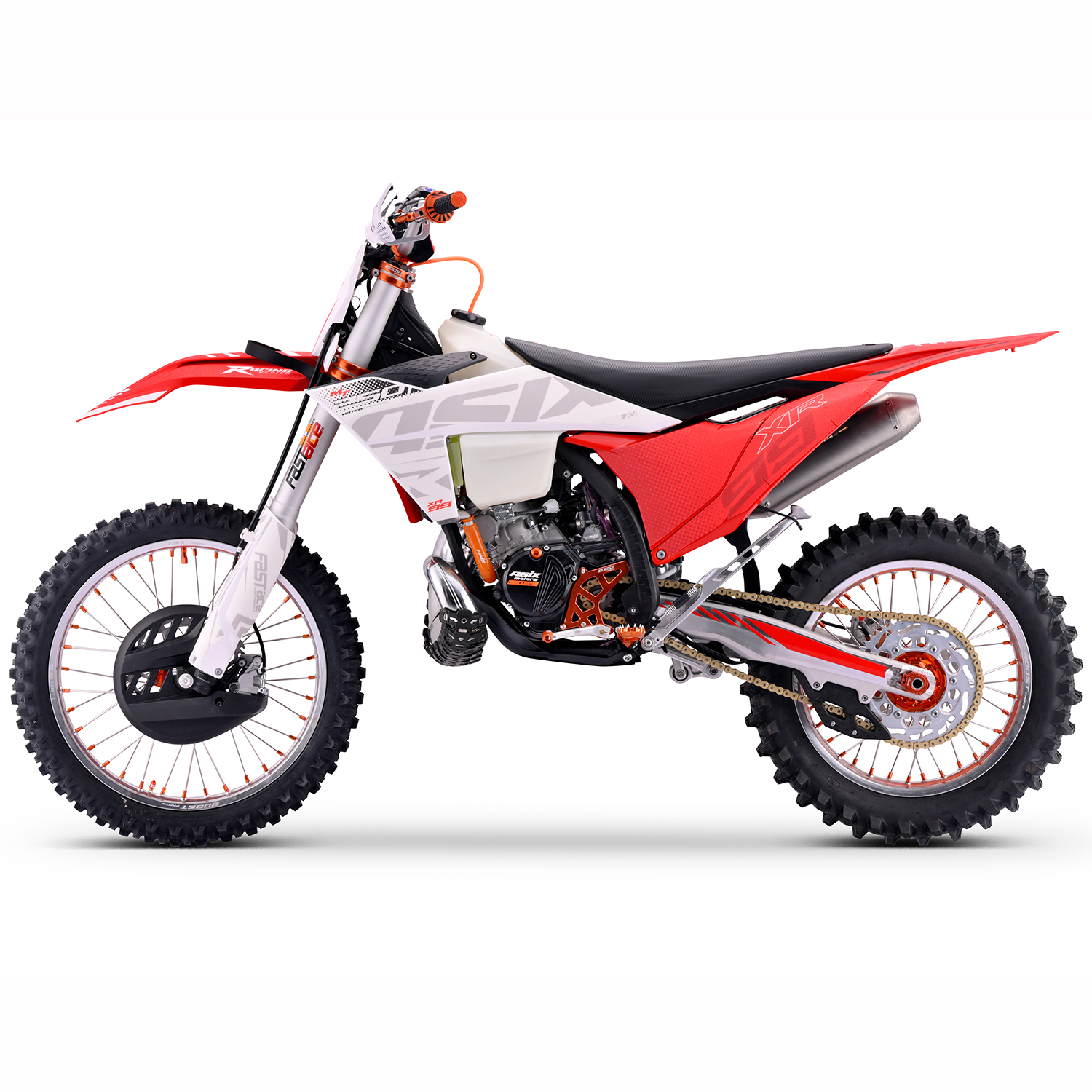 Motocicleta Cross/Enduro Asix XR99 2T, 250cc, roti 21/18", pornire electric, racire apa, culoare alb/rosu [2]