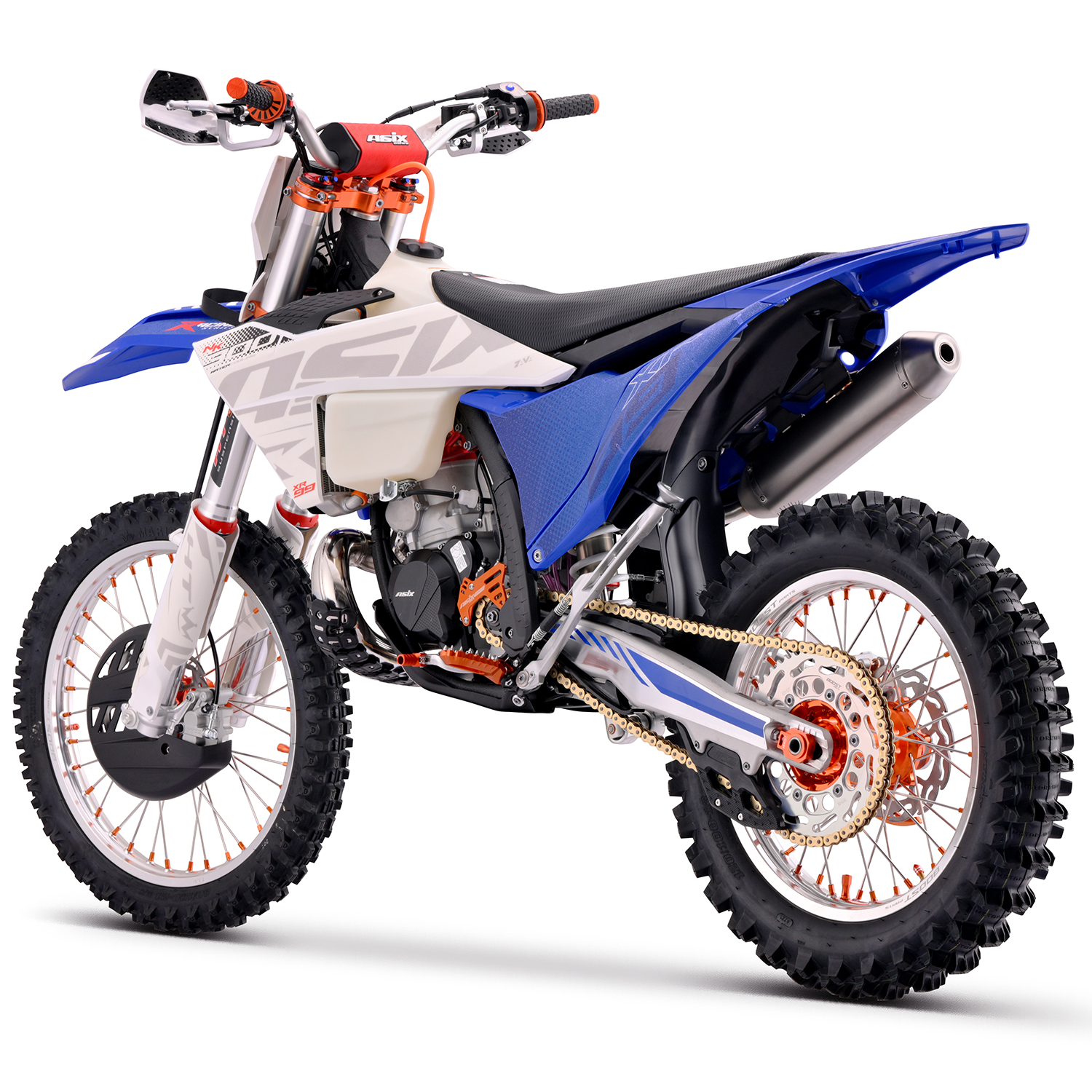 Motocicleta Cross/Enduro Asix XR99, 300cc, 2T, roti 21/19, pornire electric, albastru-alb [4]