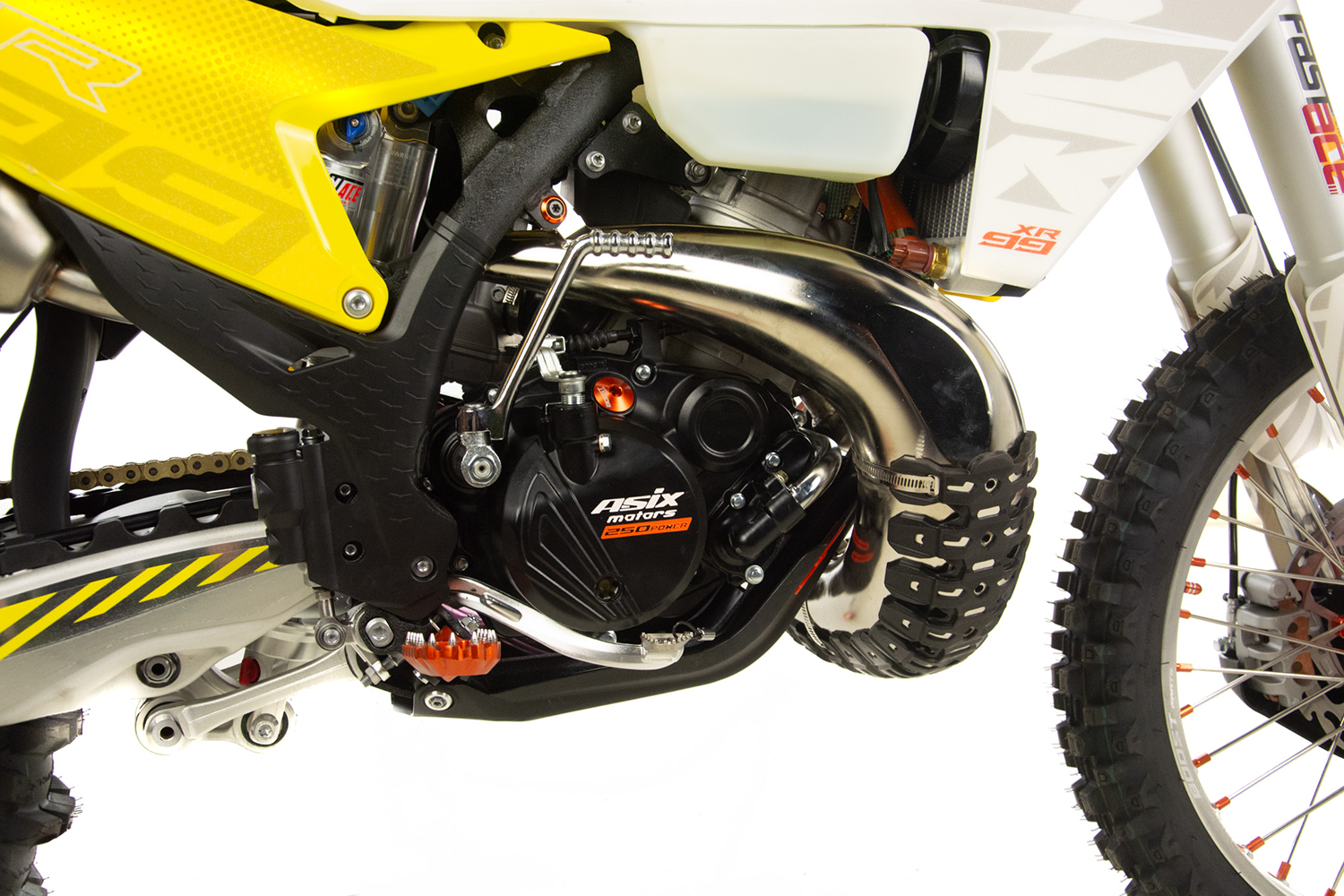 Motocicleta Cross/Enduro Asix XR99 2T, 250cc, roti 21/18", pornire electric, racire apa, culoare alb/rosu [16]