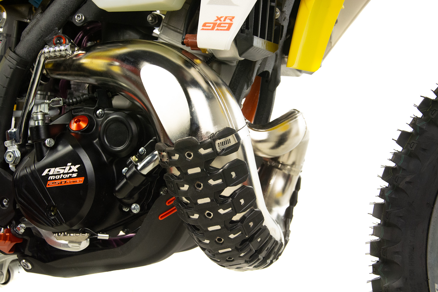 Motocicleta Cross/Enduro Asix XR99 2T, 250cc, roti 21/18", pornire electric, racire apa, culoare alb/albastru [32]