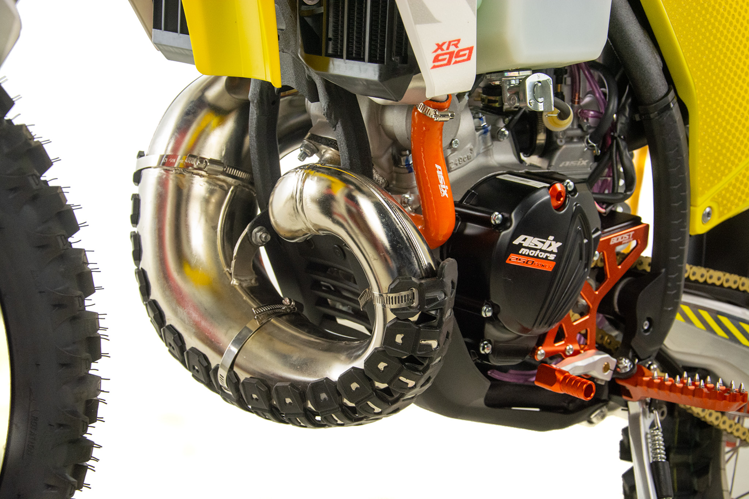 Motocicleta Cross/Enduro Asix XR99 2T, 250cc, roti 21/18", pornire electric, racire apa, culoare alb/rosu [14]