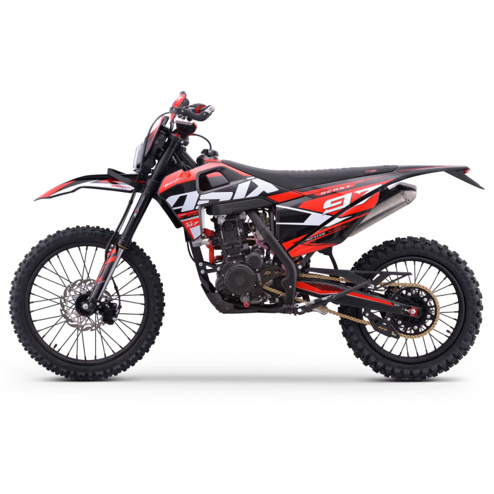 Motocicleta Cross/Enduro Asix XT97, 300cc, roti 21/18", culoare negru/rosu, pornire electric/picior [6]