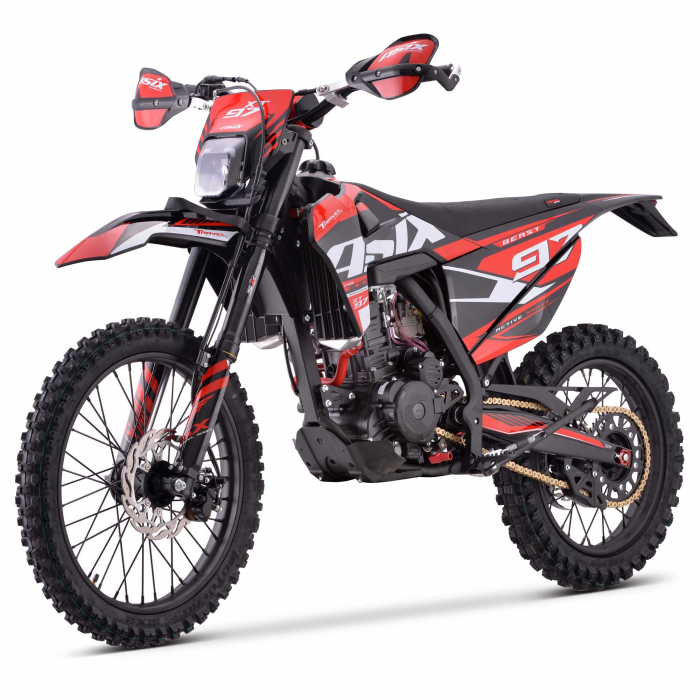 Motocicleta Cross/Enduro Asix XT97, 300cc, roti 21/18", culoare negru/rosu, pornire electric/picior [4]