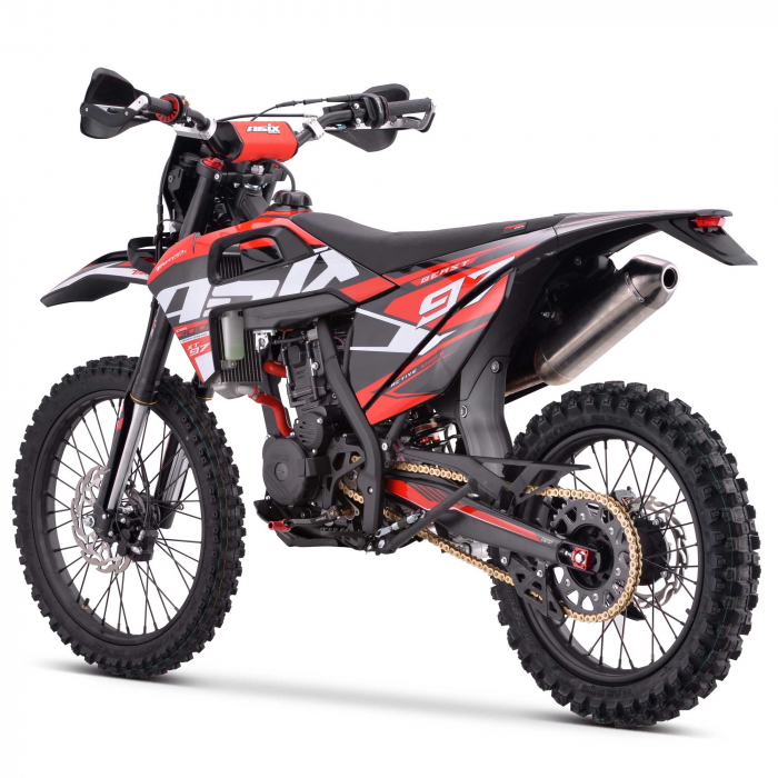 Motocicleta Cross/Enduro Asix XT97, 300cc, roti 21/18", culoare negru/rosu, pornire electric/picior [5]
