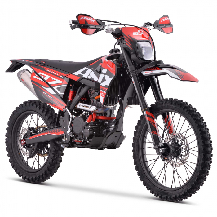 Motocicleta Cross Enduro Asix XT97, 300cc, roti 21 18 , culoare negru rosu, pornire electric picior