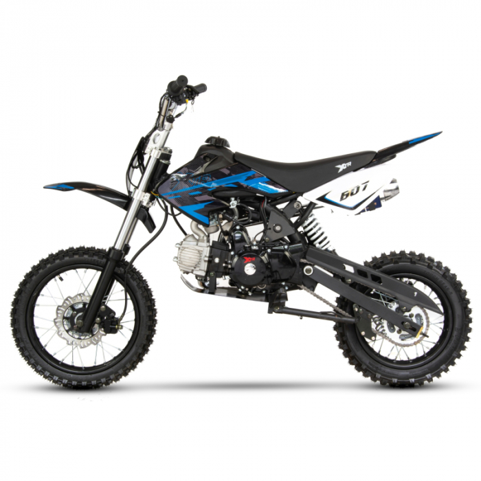 Motocicleta Cross/Enduro copii 4T XTR 607, 125cc, roti 17/14, pornire electromotor, culoare negru/albastru [3]