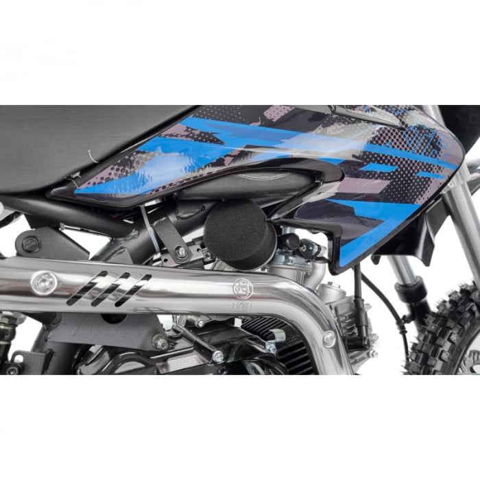Motocicleta Cross/Enduro copii 4T XTR 607, 125cc, roti 17/14, pornire electromotor, culoare negru/albastru [5]