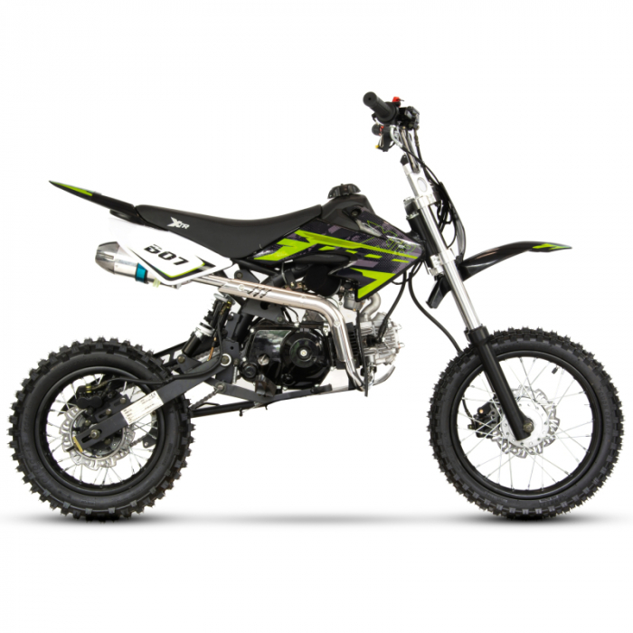 Motocicleta Cross/Enduro copii 4T XTR 607, 125cc, roti 17/14, pornire electromotor, culoare negru/lime [3]