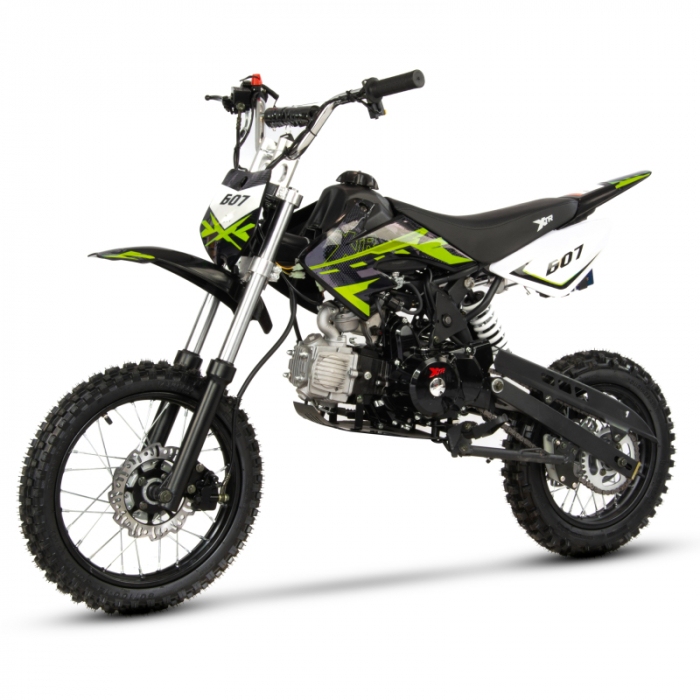 Motocicleta Cross/Enduro copii 4T XTR 607, 125cc, roti 17/14, pornire electromotor, culoare negru/lime [2]