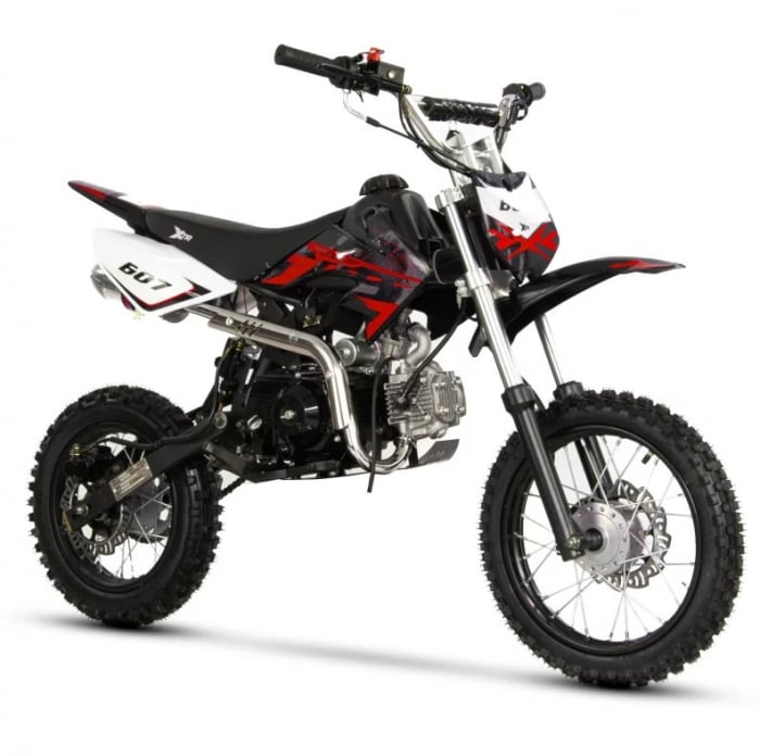 Motocicleta Cross Enduro copii 4T XTR 607, 125cc, roti 17 14, pornire electromotor, culoare negru rosu