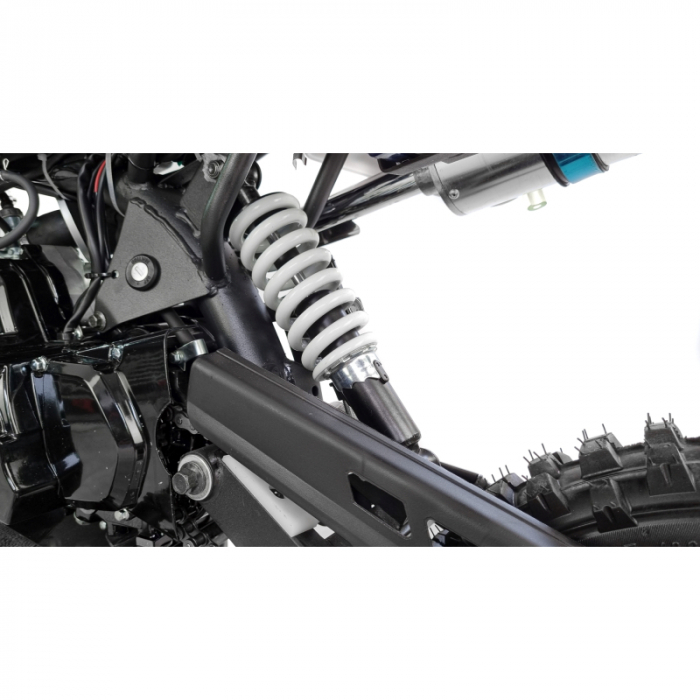 Motocicleta Cross/Enduro copii 4T XTR 607M, 125cc, roti 14/12, pornire electromotor, schimbator viteze, culoare negru/albastru [5]
