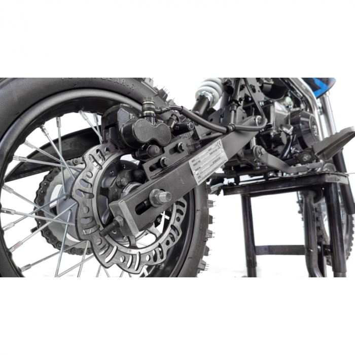 Motocicleta Cross/Enduro copii 4T XTR 607M, 125cc, roti 14/12, pornire electromotor, schimbator viteze, culoare negru/albastru [7]