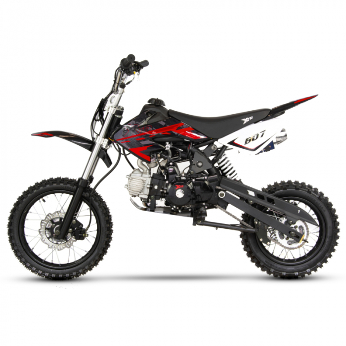 Motocicleta Cross/Enduro copii 4T XTR 607M, 125cc, roti 14/12, pornire electromotor, schimbator viteze, culoare negru/rosu [2]