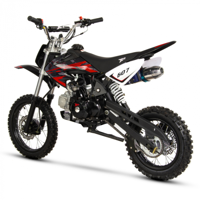 Motocicleta Cross/Enduro copii 4T XTR 607M, 125cc, roti 14/12, pornire electromotor, schimbator viteze, culoare negru/rosu [3]