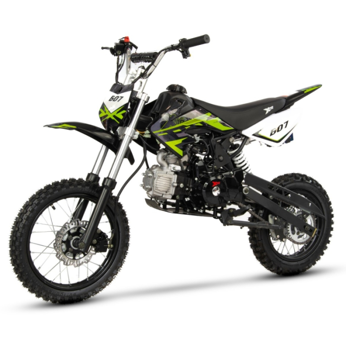 Motocicleta Cross/Enduro copii 4T XTR 607M, 125cc, roti 14/12, pornire electromotor, transmisie automata, culoare negru/verde [6]