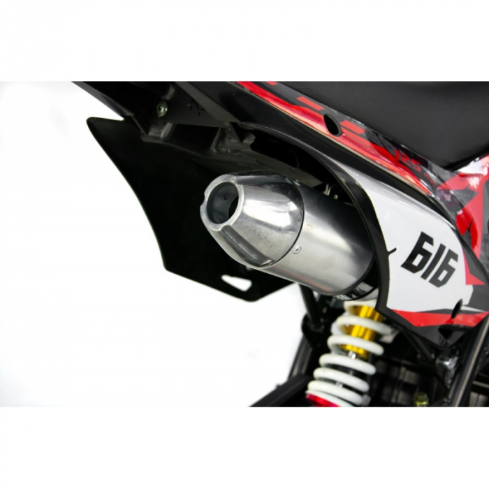 Motocicleta Cross/Enduro copii 4T XTR 616, 125cc, roti 17/14, pornire electric + pedala, culoare negru/rosu [9]