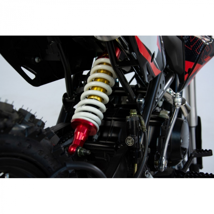 Motocicleta Cross/Enduro copii 4T XTR 616, 125cc, roti 17/14, pornire electric + pedala, culoare negru/rosu [7]