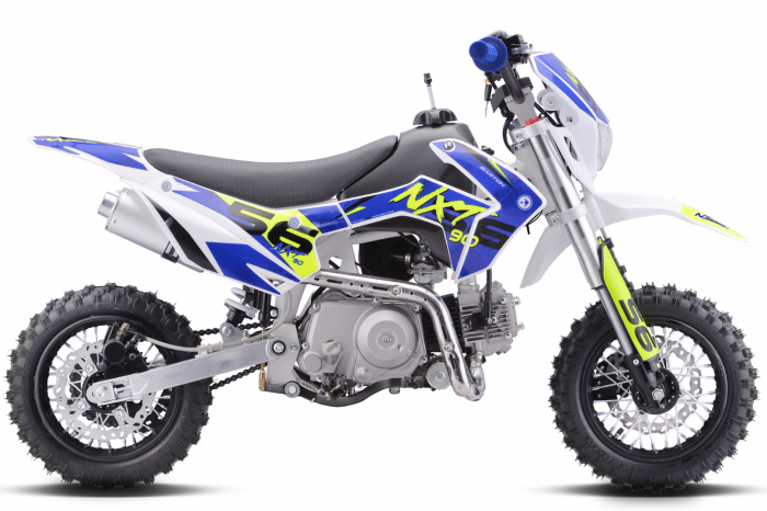 Motocicleta Enduro Barton NXT, 90cc, 4T, roti 10", culoare albastru/verde [2]