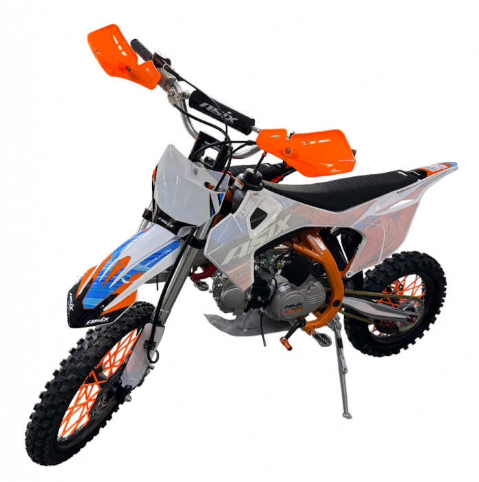 Motocicleta Enduro Cross Asix DT125cc, 4T, roti 17   14  , pornire electromotor, culoare portocaliu albastru