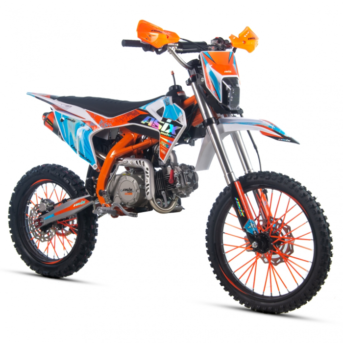 Motocicleta Enduro Cross Asix DT140cc, 4T, roti 19   16  , pornire electromotor, culoare portocaliu albastru