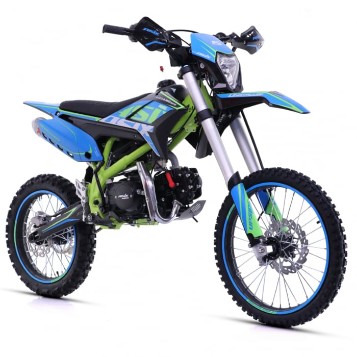 Motocicleta Enduro Cross Asix Lizzard 125cc, 4T, roti 17   14  , 4 viteze, pornire electromotor, culoare albastru lime