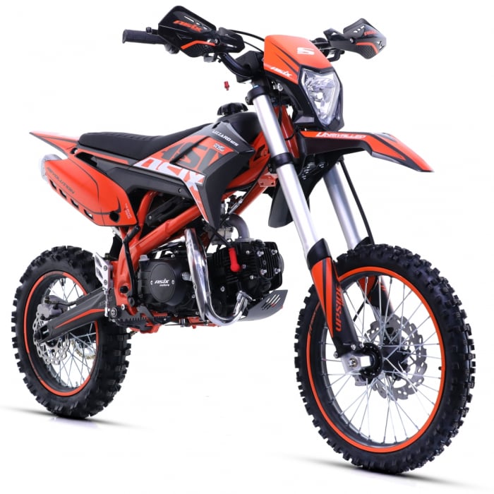 Motocicleta Enduro Cross Asix Lizzard 125cc, 4T, roti 17 14 , 4 viteze, pornire electromotor, culoare negru portocaliu