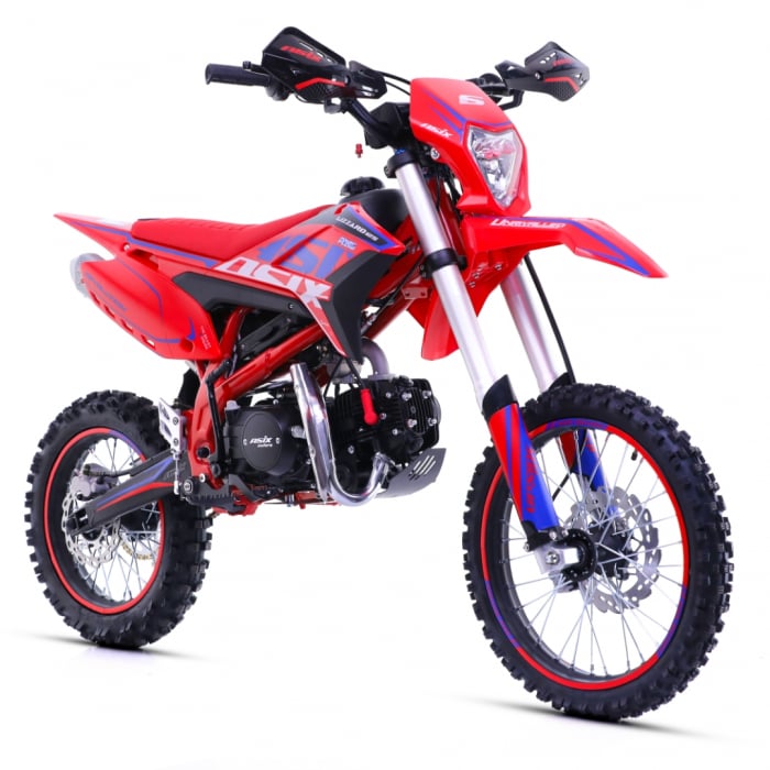 Motocicleta Enduro Cross Asix Lizzard 125cc, 4T, roti 19   16  , 4 viteze, pornire electromotor, culoare rosu albastru