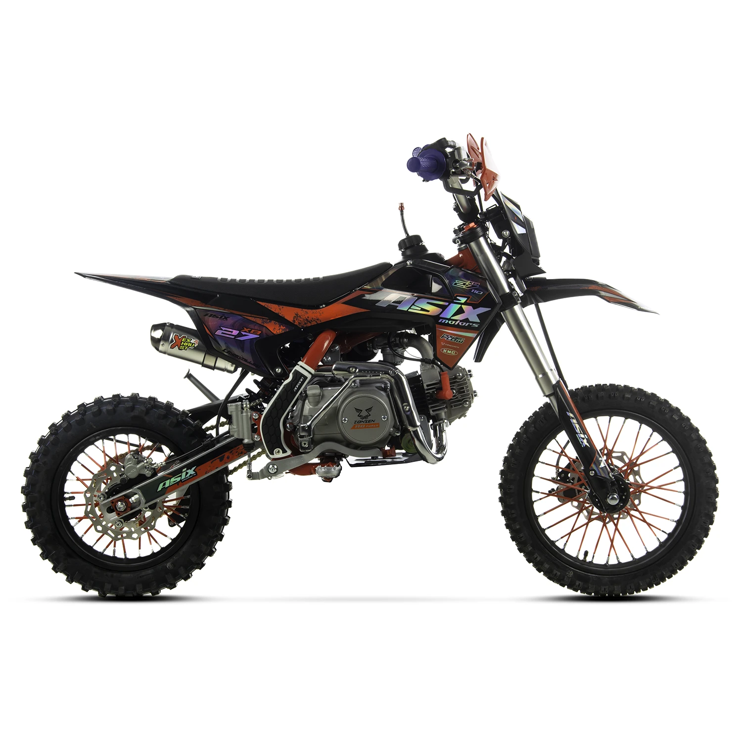 Motocicleta Enduro/Cross Asix XB27, 110cc, 4T, roti 14"/12", far, pornire electromotor, semi-automat, culoare rosu/gri [5]