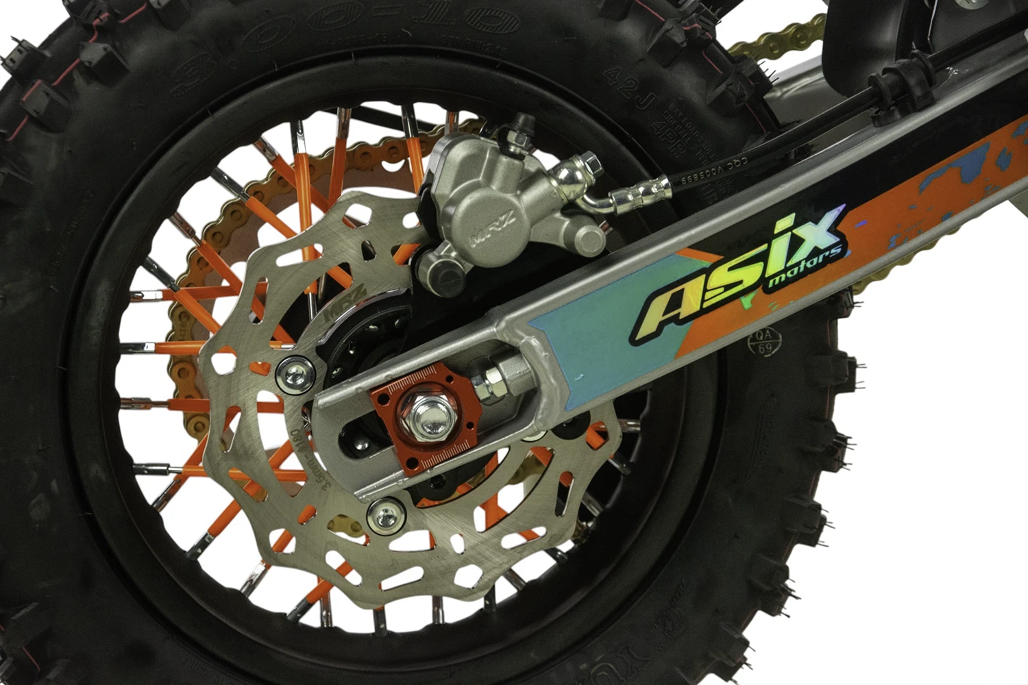 Motocicleta Enduro/Cross Asix XB27, 110cc, 4T, roti 14"/12", far, pornire electromotor, semi-automat, culoare rosu/gri [20]