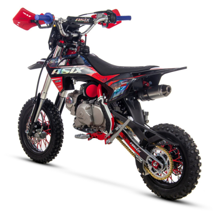 Motocicleta Enduro/Cross Asix XB27 90cc, 4T, roti 10"/12", automat cu pornire buton, culoare rosu/gri [4]