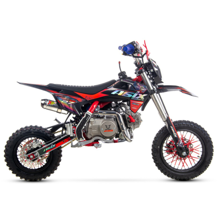 Motocicleta Enduro/Cross Asix XB27 90cc, 4T, roti 10"/12", automat cu pornire buton, culoare rosu/gri [2]