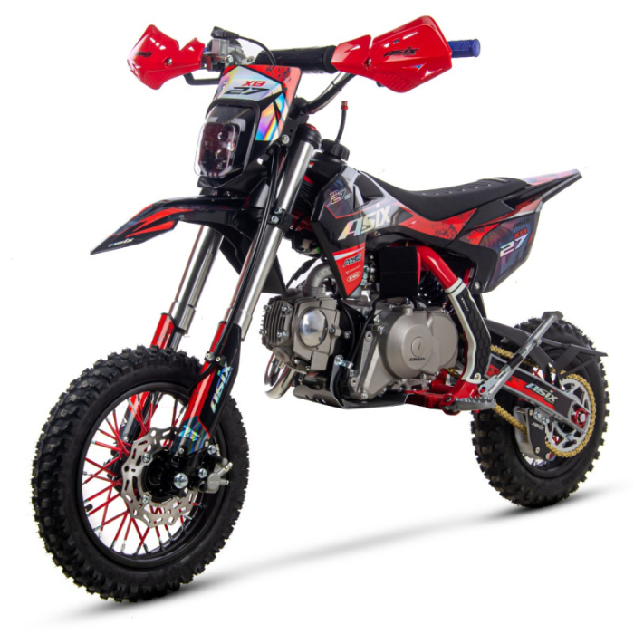 Motocicleta Enduro/Cross Asix XB27 90cc, 4T, roti 10"/12", automat cu pornire buton, culoare rosu/gri [6]