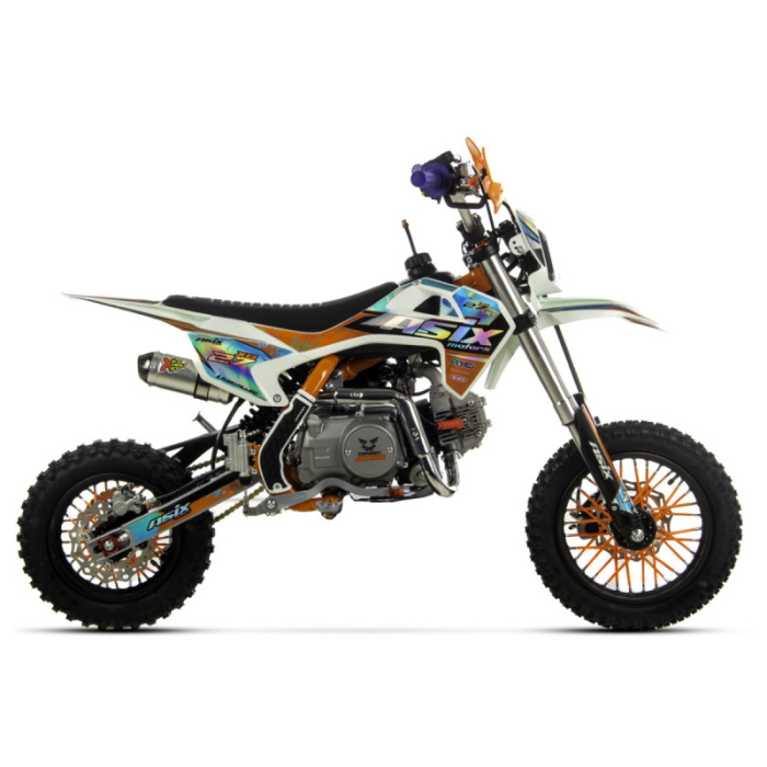 Motocicleta Enduro/Cross Asix XB27 90cc, 4T, roti 10"/12", automat cu pornire buton, culoare portocaliu/albastru [5]