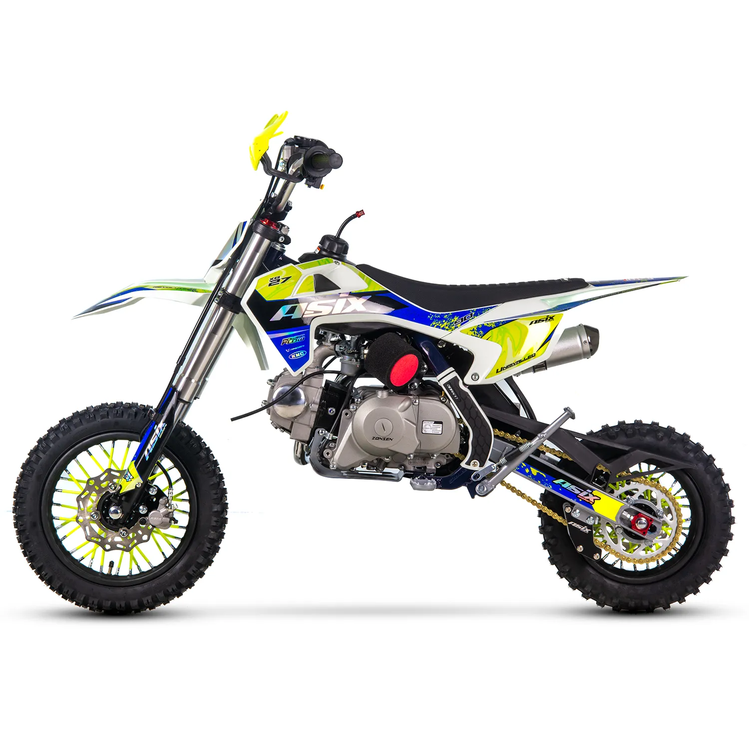 Motocicleta Enduro/Cross Asix XB27 90cc, 4T, roti 10"/12", automat cu pornire buton, culoare lemon/albastru [2]