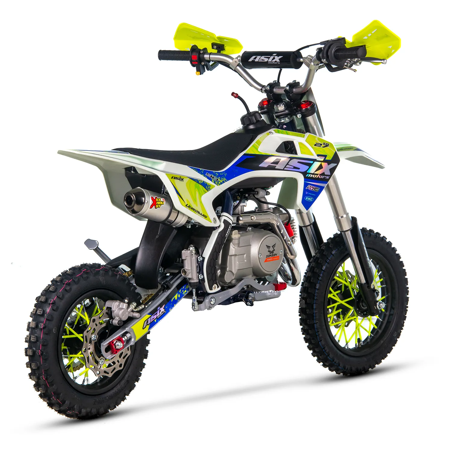 Motocicleta Enduro/Cross Asix XB27 90cc, 4T, roti 10"/12", automat cu pornire buton, culoare lemon/albastru [4]
