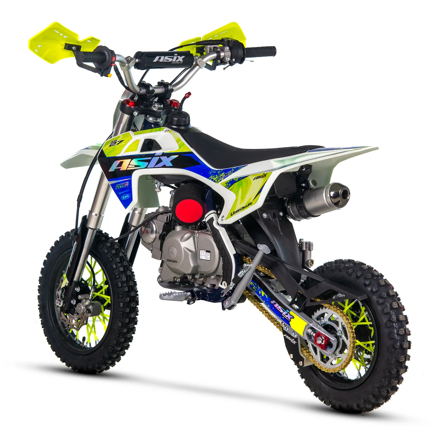 Motocicleta Enduro/Cross Asix XB27 90cc, 4T, roti 10"/12", automat cu pornire buton, culoare lemon/albastru [3]