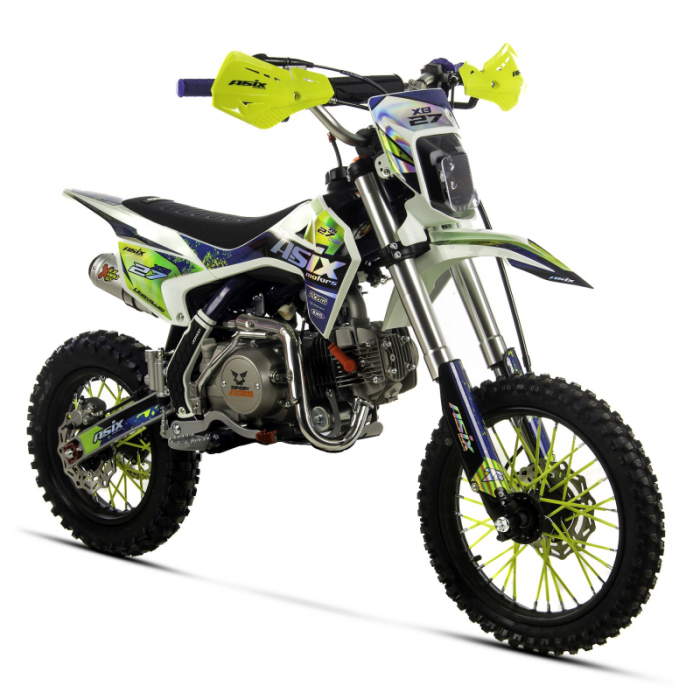 Motocicleta Enduro Cross Asix XB27 A2, 125cc, 4T, roti 14   12  , far, pornire electromotor, culoare albastru lemon