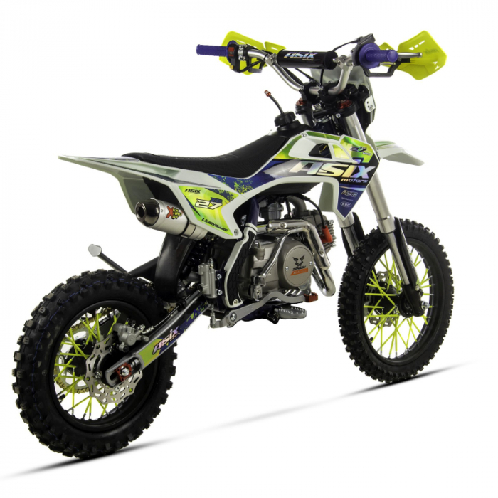 Motocicleta Enduro/Cross Asix XB27, 110cc, 4T, roti 14"/12", far, pornire electromotor, semi-automat, culoare albastru/lime [3]