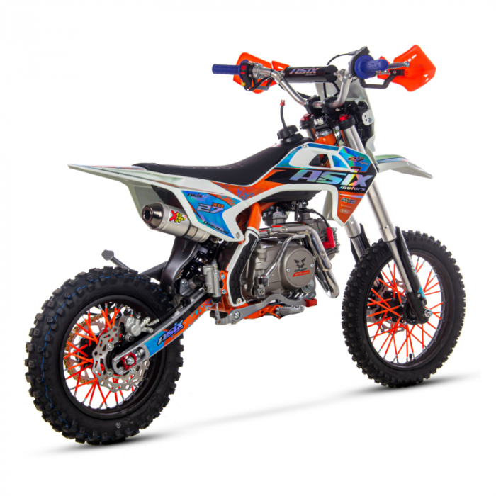 Motocicleta Enduro/Cross Asix XB27, 110cc, 4T, roti 14"/12", far, pornire electromotor, semi-automat, culoare portocaliu/albastru [3]